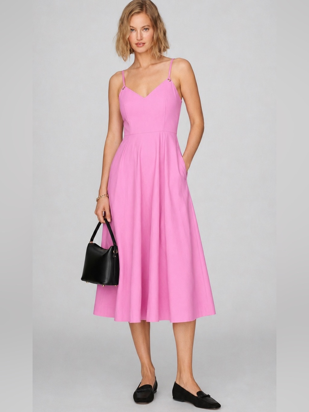 NWT Steve Madden Harley Fit & Flare Midi Dress Crocus Pink Size M